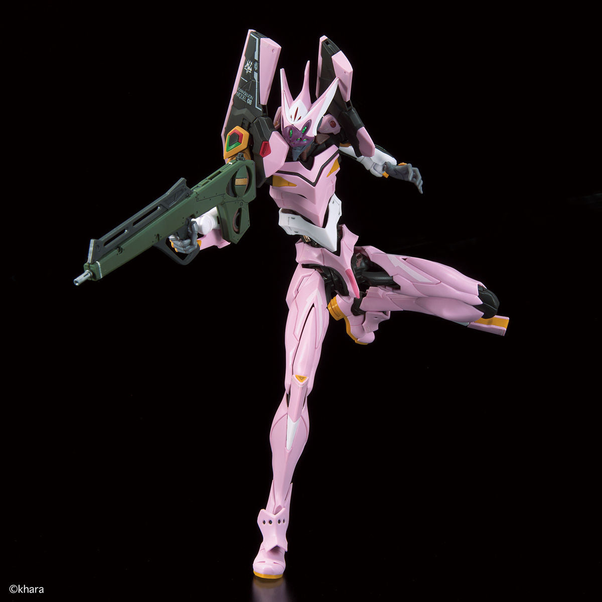 Evangelion - Unit-08 Alpha - RG Model Kit (Bandai), Includes long-distance rifle, progressive knives, palette rifle, umbilical cable, realistic decals, and hand parts, Nippon Figures