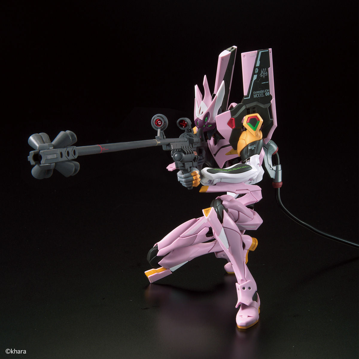 Evangelion - Unit-08 Alpha - RG Model Kit (Bandai), Includes long-distance rifle, progressive knives, palette rifle, umbilical cable, realistic decals, and hand parts, Nippon Figures