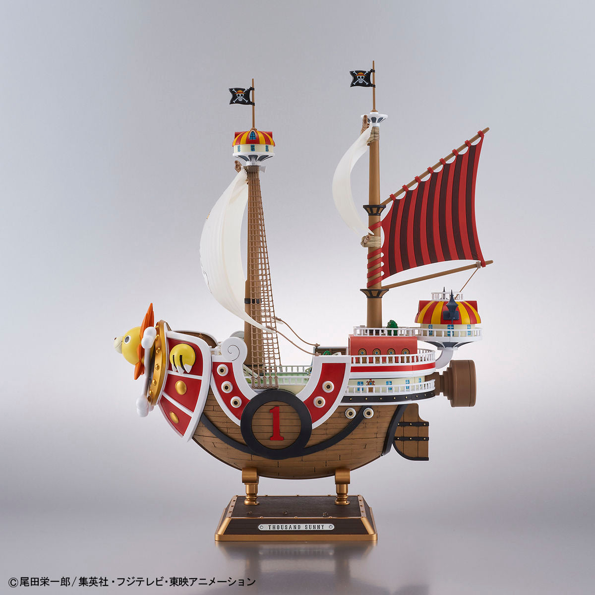 One Piece - Thousand Sunny (Wano Country Arc Ver.) - Model Kit, Straw Hat Pirates in Wano Country Arc outfits, Gaon Cannon and paddle included, Kaido's seal and water transfer decals, Shark Submerge III, Mini Merry II, Kurosai FR-U IV, dedicated display base, Bandai - Nippon Figures