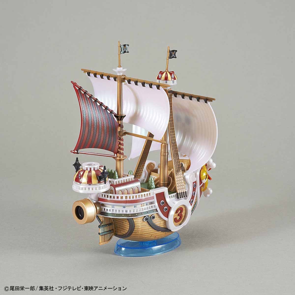 One Piece - Thousand Sunny (Memorial Color Ver.) - Grand Ship Collection Model Kit, Celebrating the 20th anniversary with a special color scheme and redesigned wave parts. Includes wave effect, molded parts, stickers, and more. From Bandai. Available at Nippon Figures.