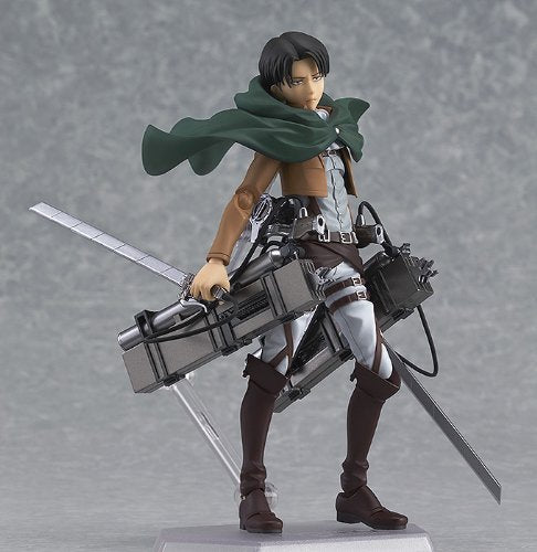 "Attack on Titan - Levi Ackerman - Figma #213 (Max Factory), Franchise: Attack on Titan, Release Date: 28. Jun 2014, Dimensions: H=140 mm (5.46 in), Material: ABS, PVC, Nippon Figures"