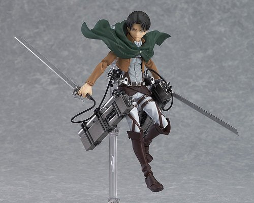 "Attack on Titan - Levi Ackerman - Figma #213 (Max Factory), Franchise: Attack on Titan, Release Date: 28. Jun 2014, Dimensions: H=140 mm (5.46 in), Material: ABS, PVC, Nippon Figures"
