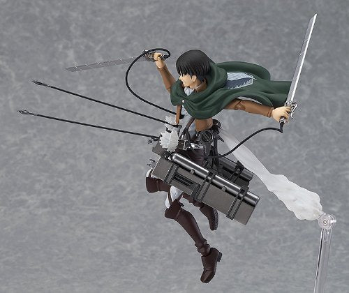 "Attack on Titan - Levi Ackerman - Figma #213 (Max Factory), Franchise: Attack on Titan, Release Date: 28. Jun 2014, Dimensions: H=140 mm (5.46 in), Material: ABS, PVC, Nippon Figures"