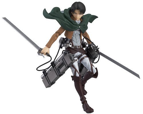 "Attack on Titan - Levi Ackerman - Figma #213 (Max Factory), Franchise: Attack on Titan, Release Date: 28. Jun 2014, Dimensions: H=140 mm (5.46 in), Material: ABS, PVC, Nippon Figures"