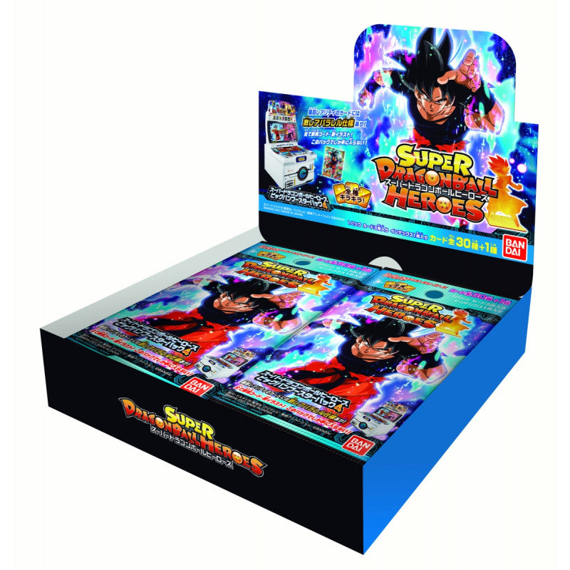 Super Dragon Ball Heroes Card Game - Big Bang 4 - Booster Box, Dragon Ball franchise, Bandai brand, Release Date: 2021-08-07, Trading Cards type, 3 cards per Pack, 20 packs per Box, Nippon Figures