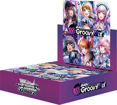 D4DJ Groovy Mix - Weiss Schwarz Card Game - Booster Box, Franchise: D4DJ Groovy Mix, Brand: Weiss Schwarz, Release Date: 2023-04-21, Type: Trading Cards, Cards per Pack: 9 cards, Packs per Box: 16 packs, Nippon Figures