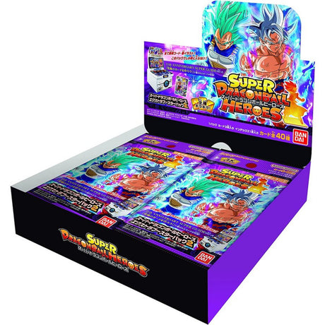 Super Dragon Ball Heroes Card Game - Vol.2 - Extra Booster Box, Franchise: Dragon Ball, Brand: Bandai, Release Date: 2022-08-27, Type: Trading Cards, Cards per Pack: 3 cards, Packs per Box: 20 packs, Nippon Figures