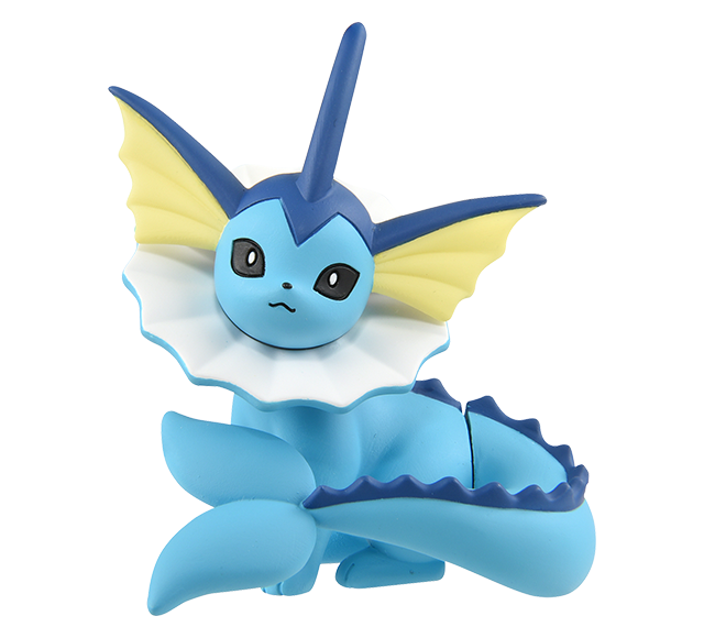Pokemon Vaporeon Monster Collection Takara Tomy - Franchise: Pokemon, Brand: Takara Tomy, Series: MonColle, Type: General, Release Date: 2023-11-04, Dimensions: approx. Height = 3~4 cm // 1.18~1.57 inches - Nippon Figures