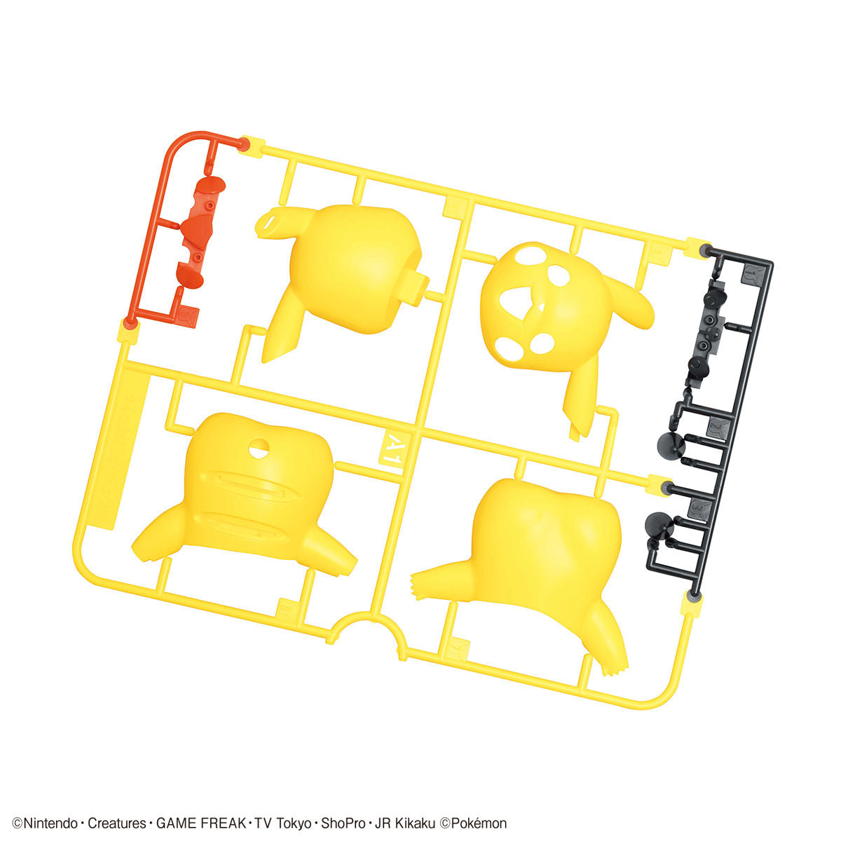 Pokémon - Pikachu - Pokémon Model Kit Quick!! Collection No. 01 (Bandai), Easy and simple assembly, Pikachu model approximately 75mm in length with 15 parts, no tools required, minimal use of stickers, Nippon Figures
