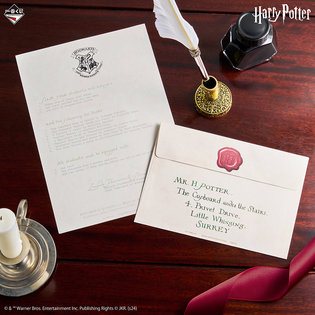 Harry Potter - School Admission Letter Blanket & Envelope Cushion Set - Ichiban Kuji - WIZARDING WORLD Series 2 - Last One Prize (Bandai Spirits) Product Image