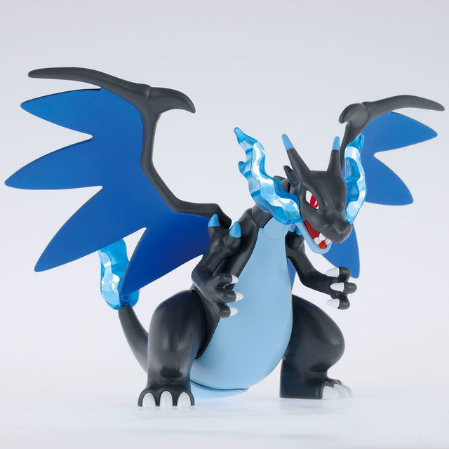 Pokémon - Charizard - Pokémon Model Kit Collection No.36, Mega Charizard X model kit with dynamic posing options and stand for soaring display, Nippon Figures
