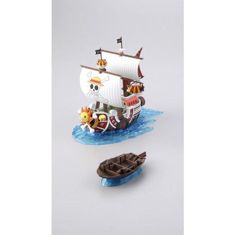 One Piece - Thousand Sunny - Grand Ship Collection Model Kit (Bandai), Easy to assemble compact One Piece pirate ship model kit with sea surface effect parts. Franchise: One Piece. Brand: Bandai. Release Date: 2012-02-11. Type: Model Kit. From Nippon Figures.