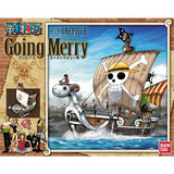 One Piece - The Going Merry - Model Kit (Bandai), Sailboat model kit from the anime "ONE PIECE" with figures of the Straw Hat Pirates, cannons, anchors, and movable parts, by Nippon Figures