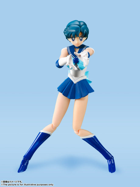 "Sailor Mercury S.H.Figuarts Animation Color Edition 2023 Re-release, Franchise: Bishoujo Senshi Sailor Moon, Brand: Bandai Spirits, Release Date: 30. Nov 2023, Type: Action, Dimensions: H=140mm (5.46in), Store Name: Nippon Figures"