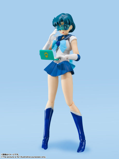 "Sailor Mercury S.H.Figuarts Animation Color Edition 2023 Re-release, Franchise: Bishoujo Senshi Sailor Moon, Brand: Bandai Spirits, Release Date: 30. Nov 2023, Type: Action, Dimensions: H=140mm (5.46in), Store Name: Nippon Figures"
