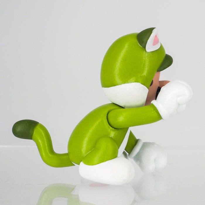Super Mario - Cat Luigi FCM-018 Figure Collection by San-ei Boeki, Franchise: Super Mario, Brand: San-ei Boeki, Type: General, Dimensions: W9.5×D5×H14 cm, Nippon Figures