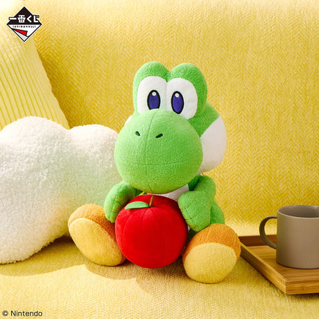 Super Mario - Yoshi Plush with Apple - Ichiban Kuji - Super Mario with Yoshi - A Prize (Bandai Spirits)