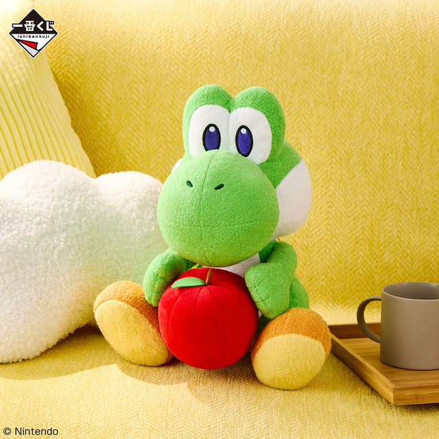 Super Mario - Yoshi Plush with Apple - Ichiban Kuji - Super Mario with Yoshi - A Prize (Bandai Spirits)