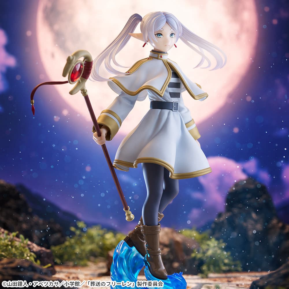 "Frieren: Beyond Journey's End - Frieren - Luminasta (SEGA), dynamic battle pose with staff and magical effects, approx. 8×19cm, release date: 24.May 2024, Nippon Figures"