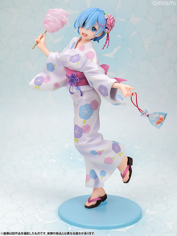 Re:Zero kara Hajimeru Isekai Seikatsu - Rem - 1/7 - Yukata ver. (Kadokawa, Revolve), Dimensions: 230 mm, Scale: 1/7 H=230mm (8.97in, 1:1=1.61m), Material: ABSPVC, Nippon Figures