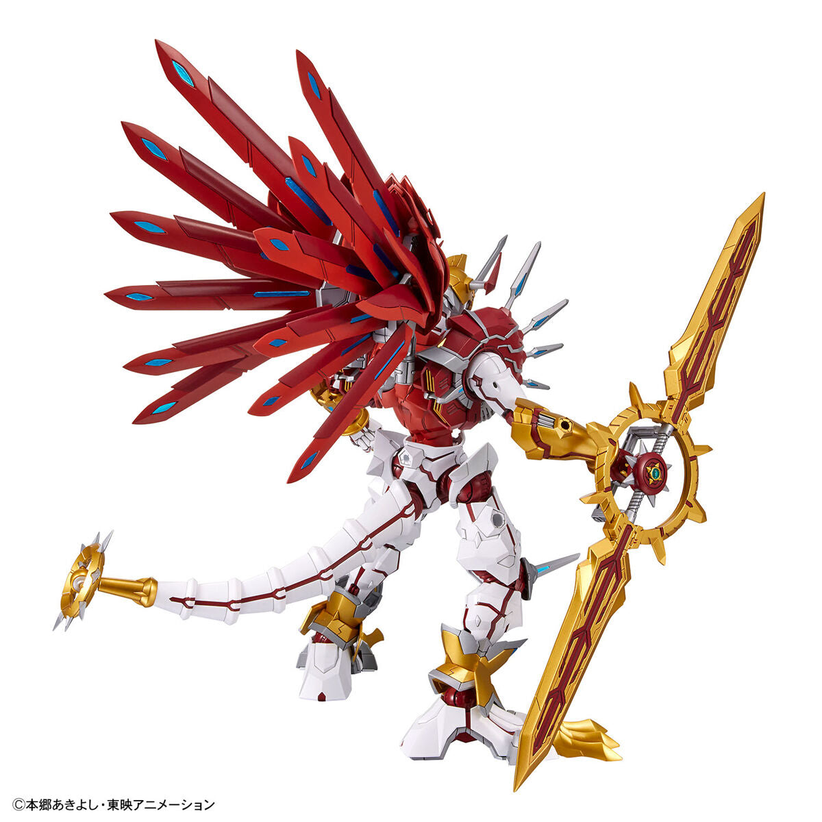 Digimon - Shinegreymon - Figure-rise Standard Amplified Model Kit, Light Dragon-type Digimon "ShineGreymon" with GeoGrey Sword, joint parts, seals, and lead wire accessories, from Bandai - Nippon Figures
