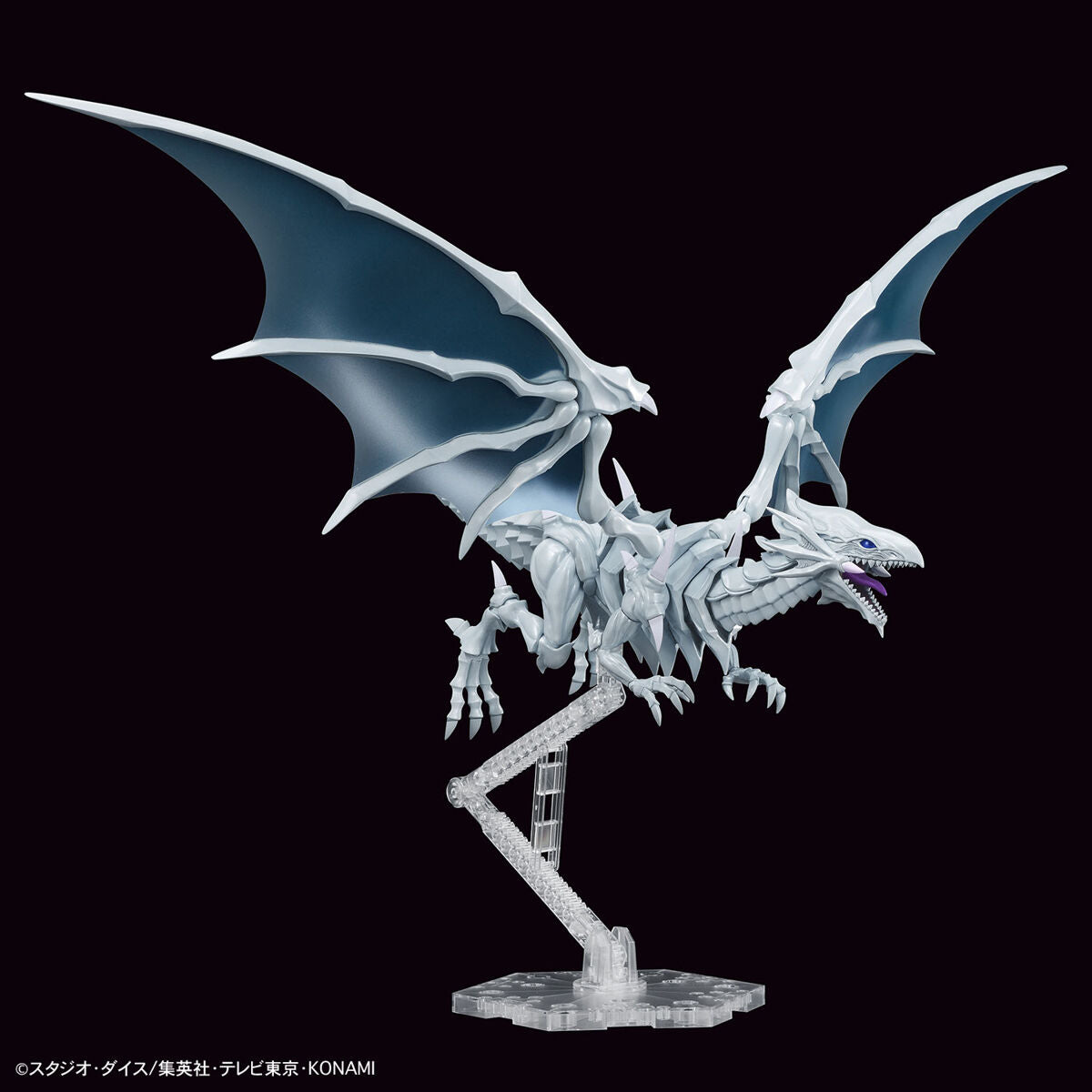 Blue-Eyes White Dragon Figure-rise Standard Amplified Model Kit, Metallic blue molding, movable joints, and display base included, Nippon Figures