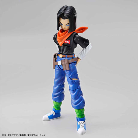 Dragon Ball - Android 17 - Figure-rise Standard Model Kit, Includes 2 facial expression parts, fist gun parts, and effect parts, Nippon Figures