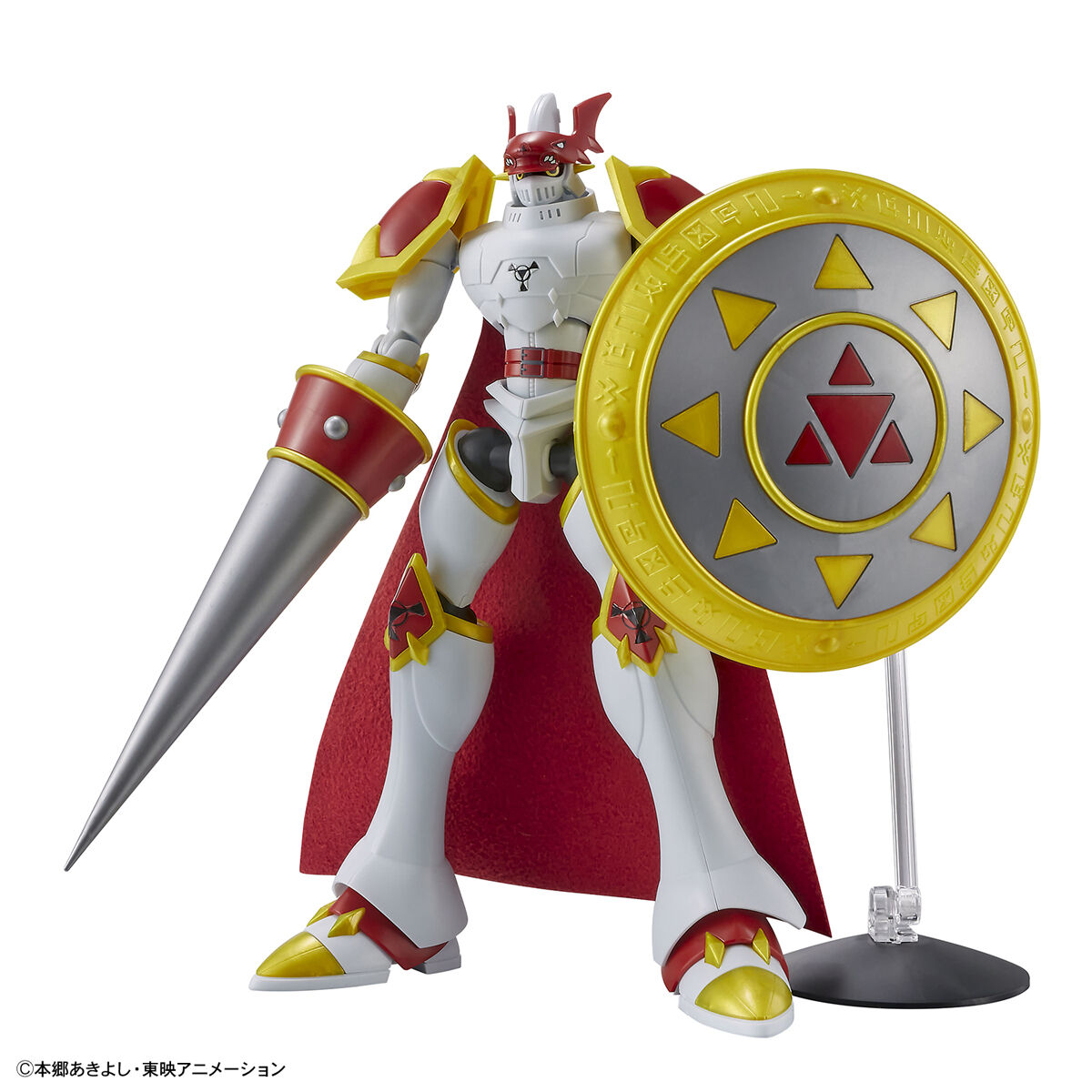Digimon - Gallantmon - Figure-rise Standard Model Kit, Holy Knight Digimon "Gallantmon" faithfully recreated in model kit form with dynamic action poses, weapons in silver color, and detailed engraving of Digicode on the "Aegis Shield", Nippon Figures