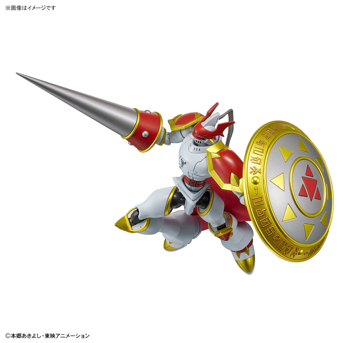 Digimon - Gallantmon - Figure-rise Standard Model Kit, Holy Knight Digimon "Gallantmon" faithfully recreated in model kit form with dynamic action poses, weapons in silver color, and detailed engraving of Digicode on the "Aegis Shield", Nippon Figures