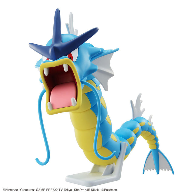 Pokémon - Gyarados - Pokémon Model Kit Collection No.52 (Bandai), Body pattern recreated using parts separation, movable parts for dynamic poses, soft parts for horns, whiskers, and tail, base included, Nippon Figures