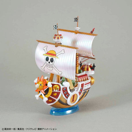 One Piece - Thousand Sunny (Memorial Color Ver.) - Grand Ship Collection Model Kit, Celebrating the 20th anniversary with a special color scheme and redesigned wave parts. Includes wave effect, molded parts, stickers, and more. From Bandai. Available at Nippon Figures.