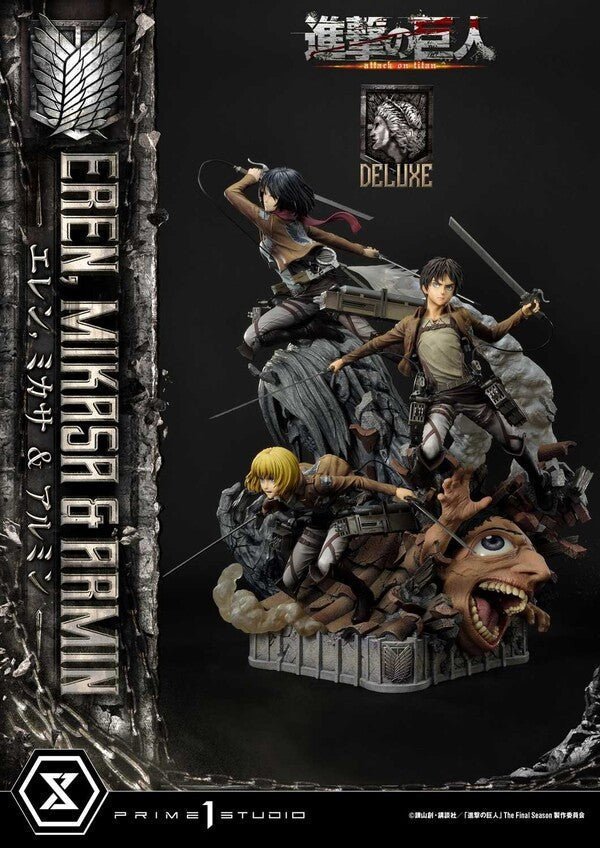 Attack on Titan - Armin Arlert - Eren Yeager - Mikasa Ackerman - Ultimate Premium Masterline UPMAOT-01DX - 1/4 - DX Version (Prime 1 Studio) - Figures - Nippon Figures