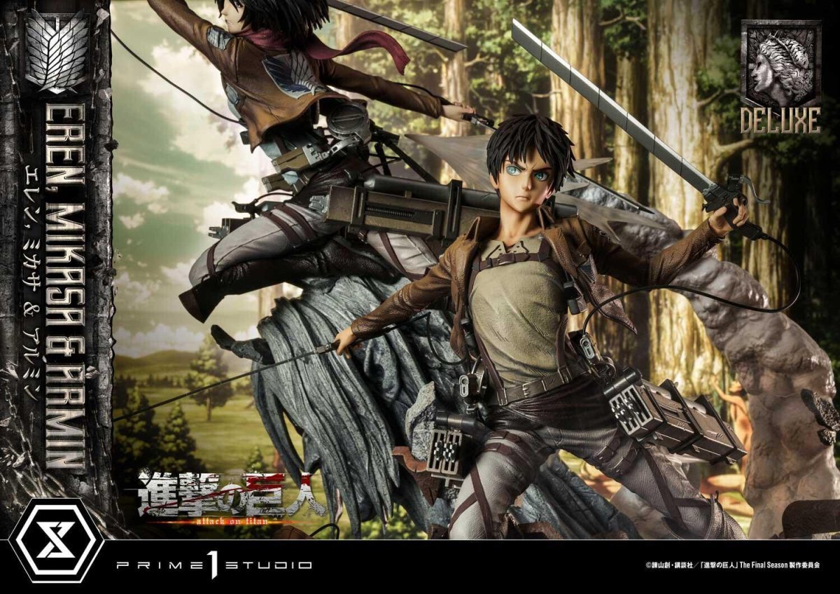 Attack on Titan - Armin Arlert - Eren Yeager - Mikasa Ackerman - Ultimate Premium Masterline UPMAOT-01DX - 1/4 - DX Version (Prime 1 Studio) - Figures - Nippon Figures