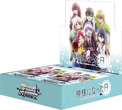 "The Day I Became a God - Weiss Schwarz Card Game - Booster Box, Franchise: The Day I Became a God, Brand: Weiss Schwarz, Release Date: 2021-05-28, Type: Trading Cards, Cards per Pack: 1 pack of 9 cards, Packs per Box: 16 packs, Nippon Figures"