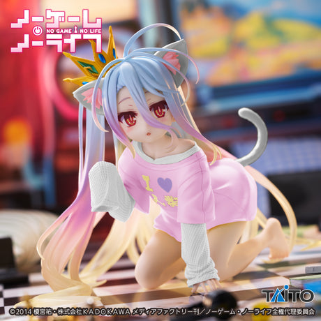 No Game No Life - Shiro - Desktop Cute ~Cat Ear Shirt Ver. Renewal~ (Taito)