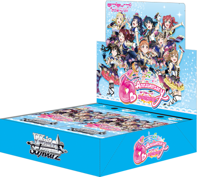Love Live! Sunshine!! feat. School Idol Festival ~6th Anniversary~ - Weiss Schwarz Card Game - Booster Box, Franchise: Love Live! Sunshine!! feat. School Idol Festival ~6th Anniversary~, Brand: Weiss Schwarz, Release Date: 2019-08-09, Type: Trading Cards, Cards per Pack: 9, Packs per Box: 16, Nippon Figures
